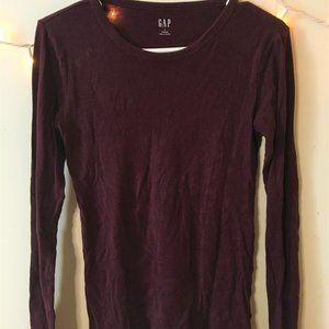 Cotton V-neck Long Sleeve Tee